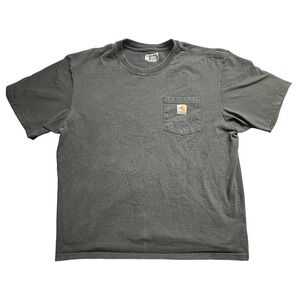 Carhartt Shirt Mens XL Black Pocket Loose Fit Workwear Heavyweight Crew Tee